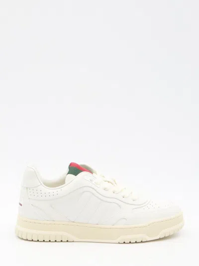 Gucci Reweb Sparrow Low-top Leather Sneakers In White