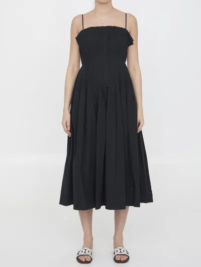 Shop Staud Midi Bella Dress In Black