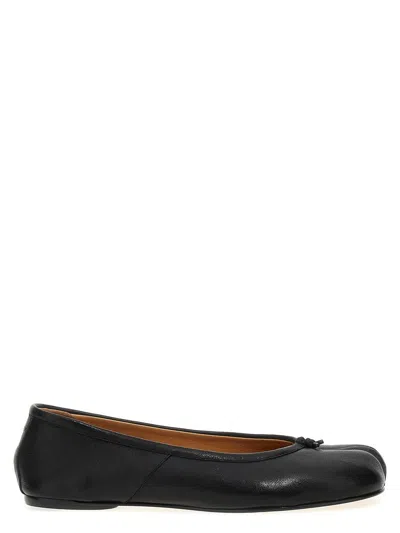 Maison Margiela Black Leather Tabi Ballerinas With Iconic Tabi Split-toe In Black