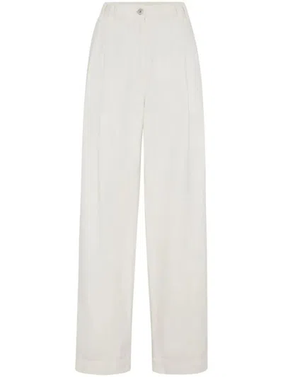 Brunello Cucinelli White Trousers With Concealed Fly In White