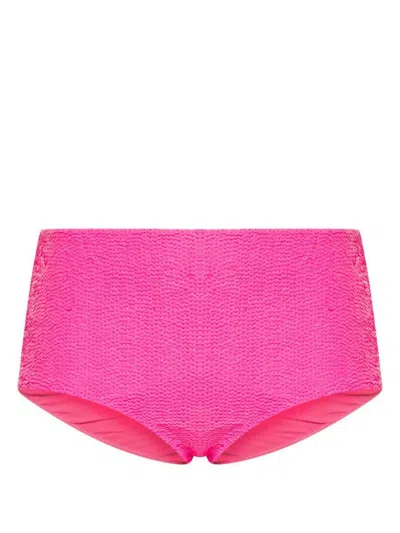 P.a.r.o.s.h Sequined High-waisted Bikini Bottoms In Rosa Fluo