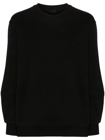Moncler Embossed-logo Cotton Sweatshirt In Black