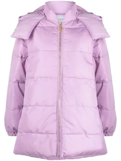 Patou Convertible Hooded Quilted Recycled-shell Parka In Purple