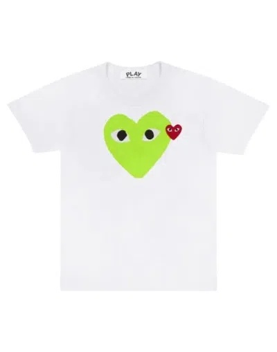 Comme Des Garçons Play Printed T-shirt With Round Collar Pattern In White
