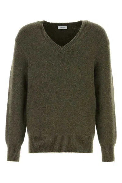 Ferragamo V-neck Jumper In Green