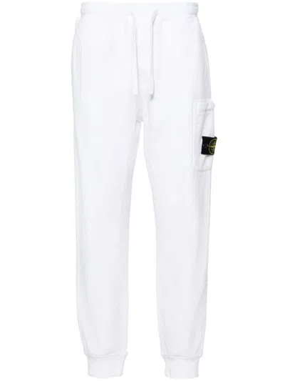 Stone Island Compass-badge Cotton Track Pants In White