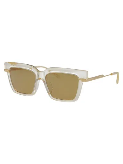 Bottega Veneta Sunglasses In 004 Yellow Gold Yellow