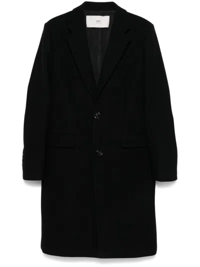 Ami Alexandre Mattiussi Ami Paris Men Wool Single-breasted Coat In Black