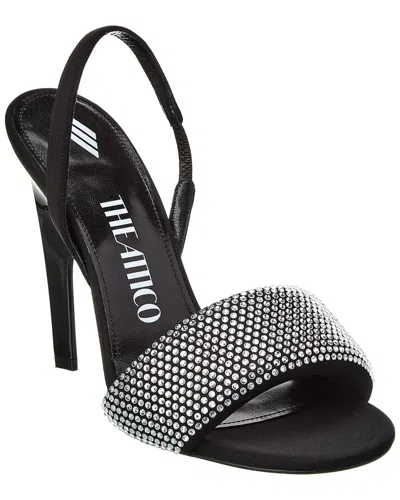 Attico Rem 105mm Crystal-embellished Sandals In Black
