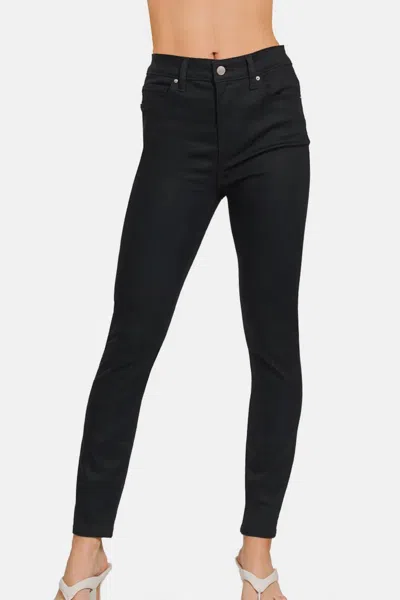 Zenana Pixie Full Length Skinny Jeans In Black In Black