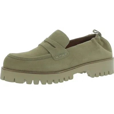 Andre Assous River Womens Faux Suede Round Toe Loafers In Silver
