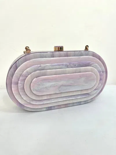 Accessory Concierge Women's Deco Clutch Bag In Lilac In Blue