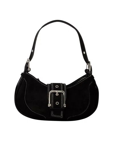 Osoi Hobo Brocle Denim Shoulder Bag In Black