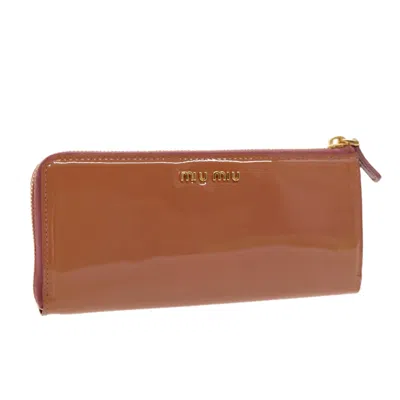 Pre-owned Miu Miu Leather Wallet () In Brown