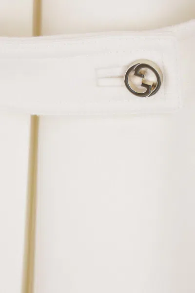 Gucci Wool Coat With Interlocking Gg Buttons In Yellow