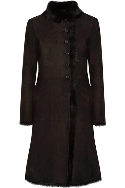 Joseph Luke Shearling Coat In Black