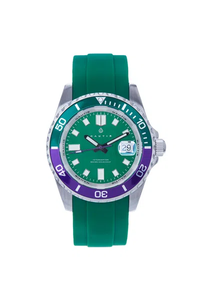 Nautis Interceptor Box Set With Interchangable Bands And Date Display In Green