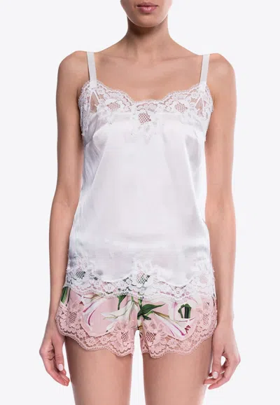Dolce & Gabbana Lace-trim Camisole Top In White