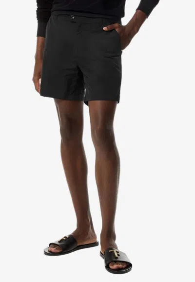 Tom Ford Black Swimsuit With Buckle On The Front In Tech Fabric Man In Black