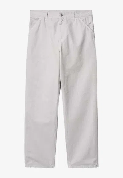 Carhartt Single Knee Pant Sonyc Silver In Cotton In White