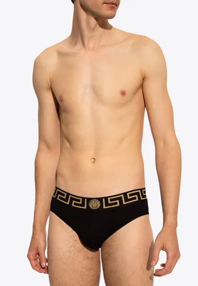Versace Set Of Two Medusa-head Motif Briefs In Black