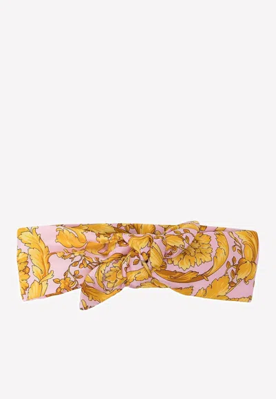 Versace Barocco Print Headband In Multicolor