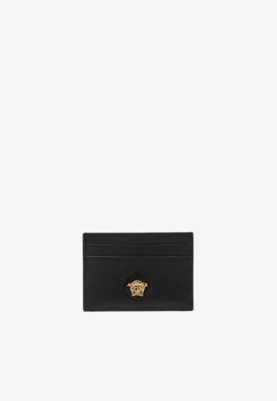 Versace Medusa-embellished Cardholder In Black