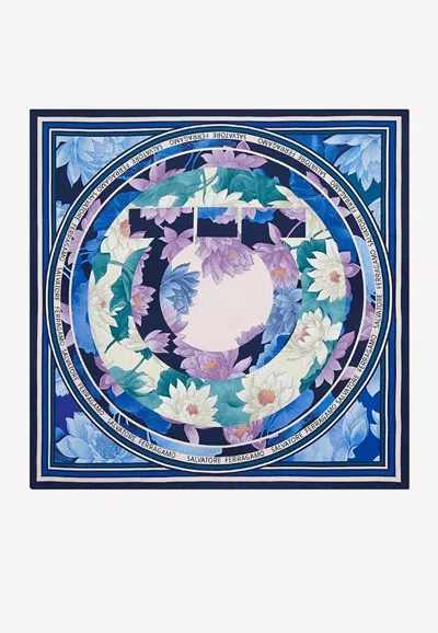 Ferragamo Ninfee Print Silk Scarf In Multicolor