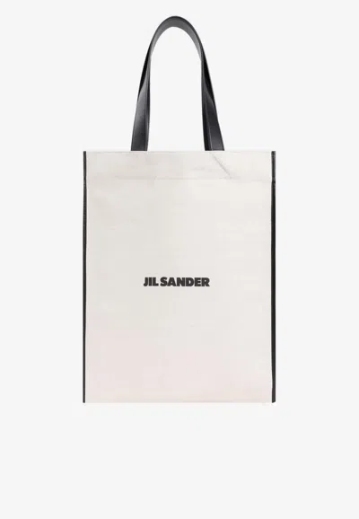 Jil Sander Man Shoulder Bag Ivory Size - Textile Fibers, Soft Leather In Cream