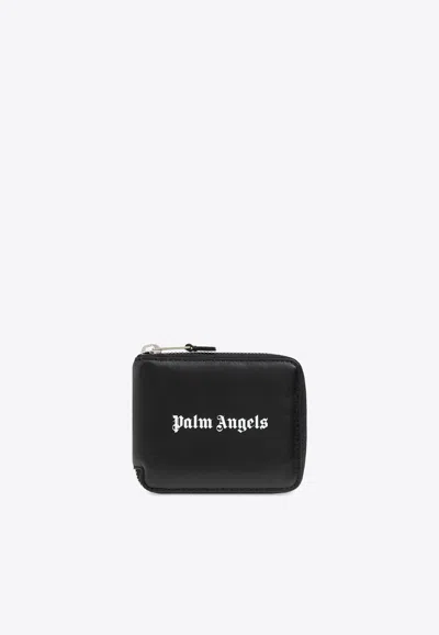 Palm Angels Classic Logo Zip Around In Black