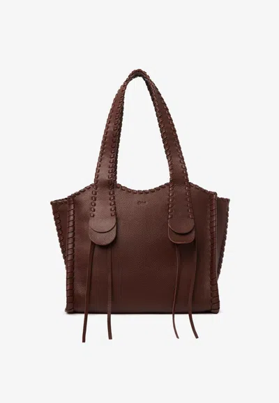 Chloé Medium Mony Tote Bag In Chocolate