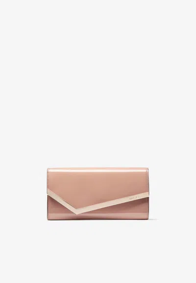 Jimmy Choo Emmie Leather Clutch Bag In Pink