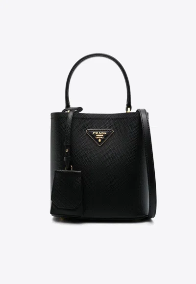 Prada Small Panier Top Handle Bag In Black