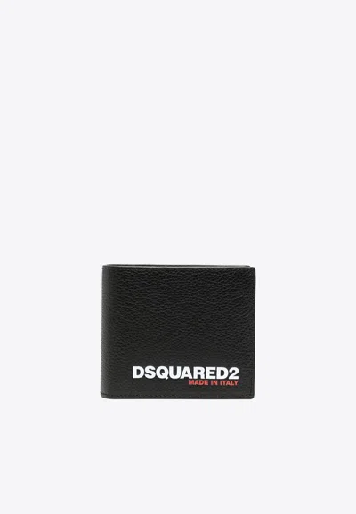Dsquared2 Logo-debossed Bi-fold Wallet In Black