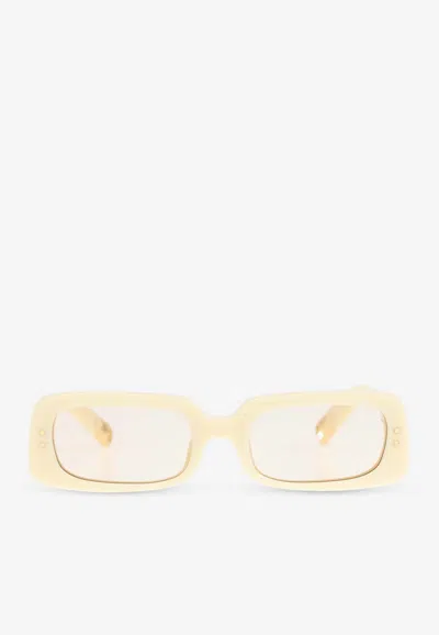 Jacquemus Pear Rectangular Frame Sunglasses In Yellow