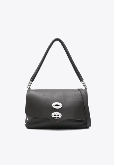 Zanellato Small Postina Piuma Chain Shoulder Bag In Gray