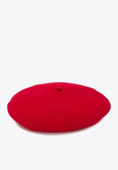 Celine Céline Robert Knitted Beret Hat In Red