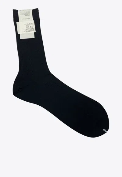 Antipast Ribbed Crew Socks In Black