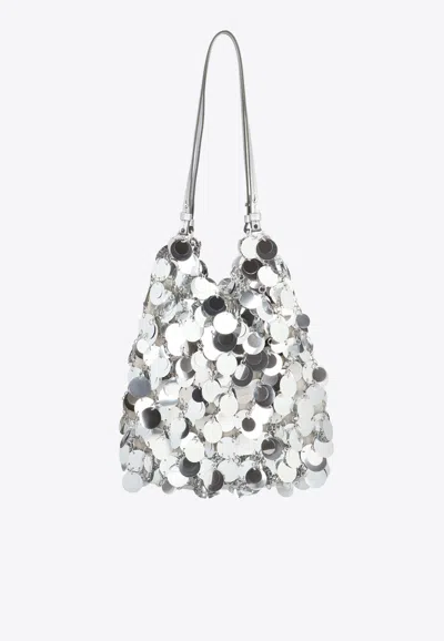 Rabanne Large Sparkle Discs Shoulder Bag In Silver