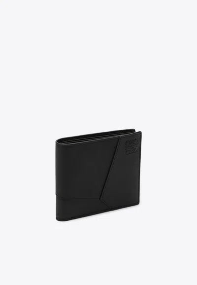 Loewe Puzzle Leather Bi-fold Wallet In Black
