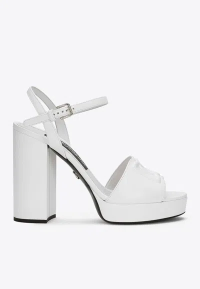 Dolce & Gabbana Buck-down Detail High-heeled Sandals In White