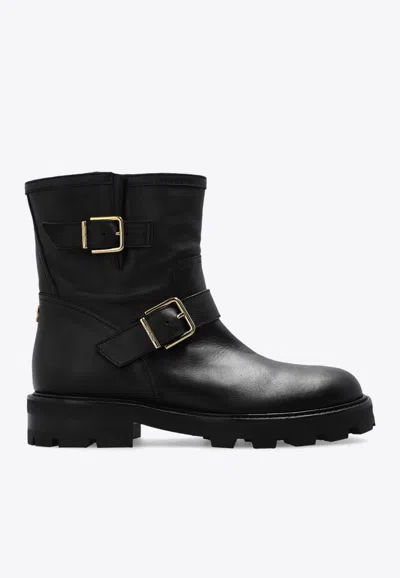 Shop Jimmy Choo Youth Ii Ankle Boots In Smooth Leather In Black