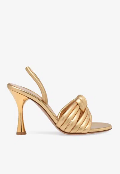 Gianvito Rossi Ottavia Metallic Leather Sandals In Metallic Gold