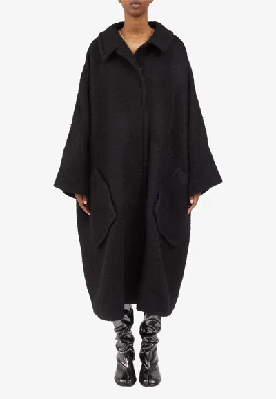 Maison Margiela Bouclé Oversized Coat In Black