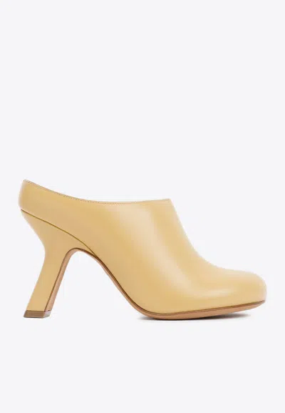 Loewe Terra 100 Leather Mules In Nude