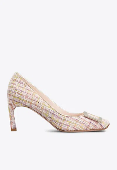 Roger Vivier Trompette 70 Metal Buckle Pumps In Multicolor