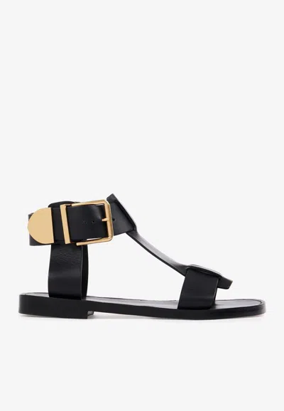 Chloé Rebecca Sandal Black Size 5.5 100% Bovine Leather In Black
