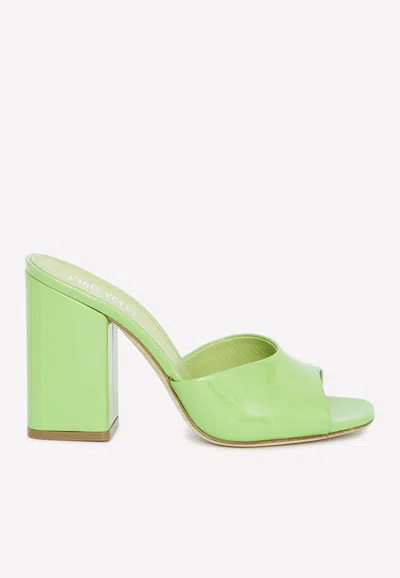 Paris Texas Women's Raffia & Canvas Anja Slip Ons Sandal In Green
