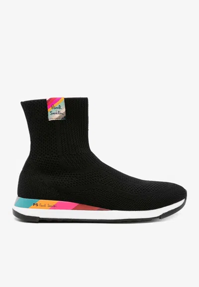 Paul Smith High-top Sneakers With Comet Logo Patch In Black