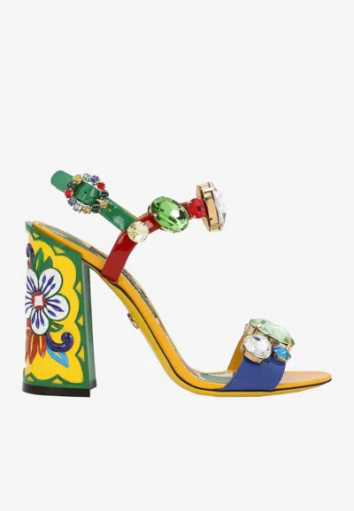 Dolce & Gabbana Patent Leather Sandals In Multicolor